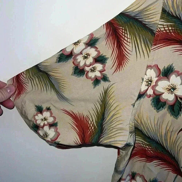 Vintage Reyn Spooner Hawaiian Linen Blend Floral Print S/S Shirt Button Down XL - Picture 4 of 7